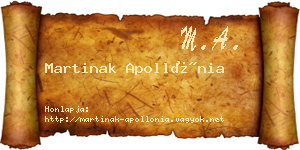 Martinak Apollónia névjegykártya